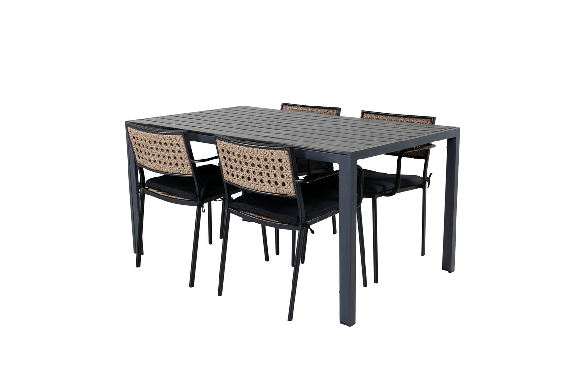 Dining Set Nature Black