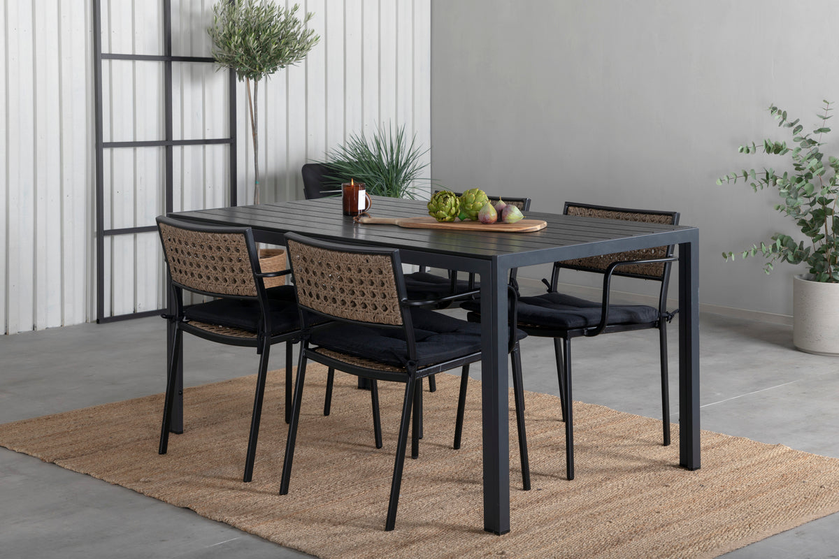 Dining Set Nature Black