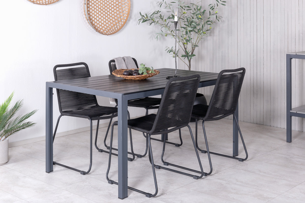 Dining Set Black Black