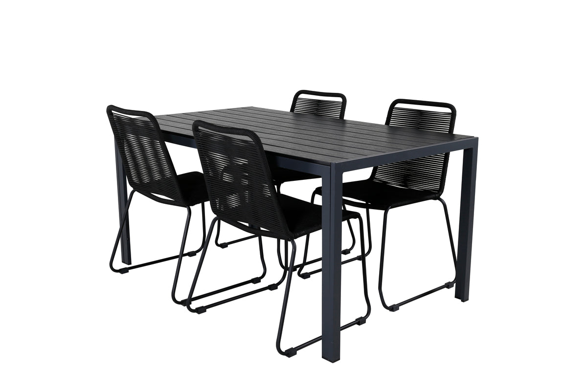 Dining Set Black Black