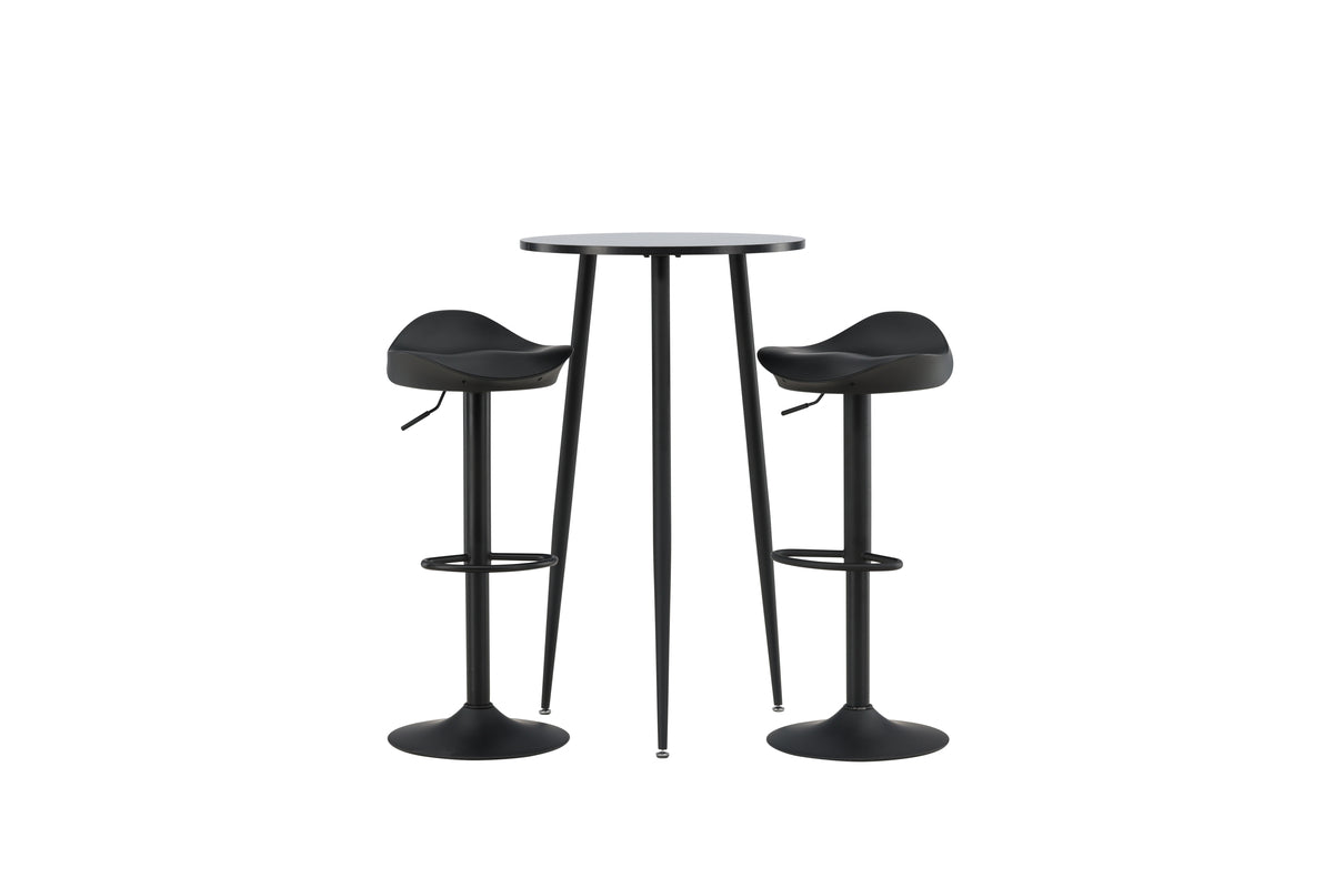 Bar Table ø60 Black + Bar Chair 2-pack Black