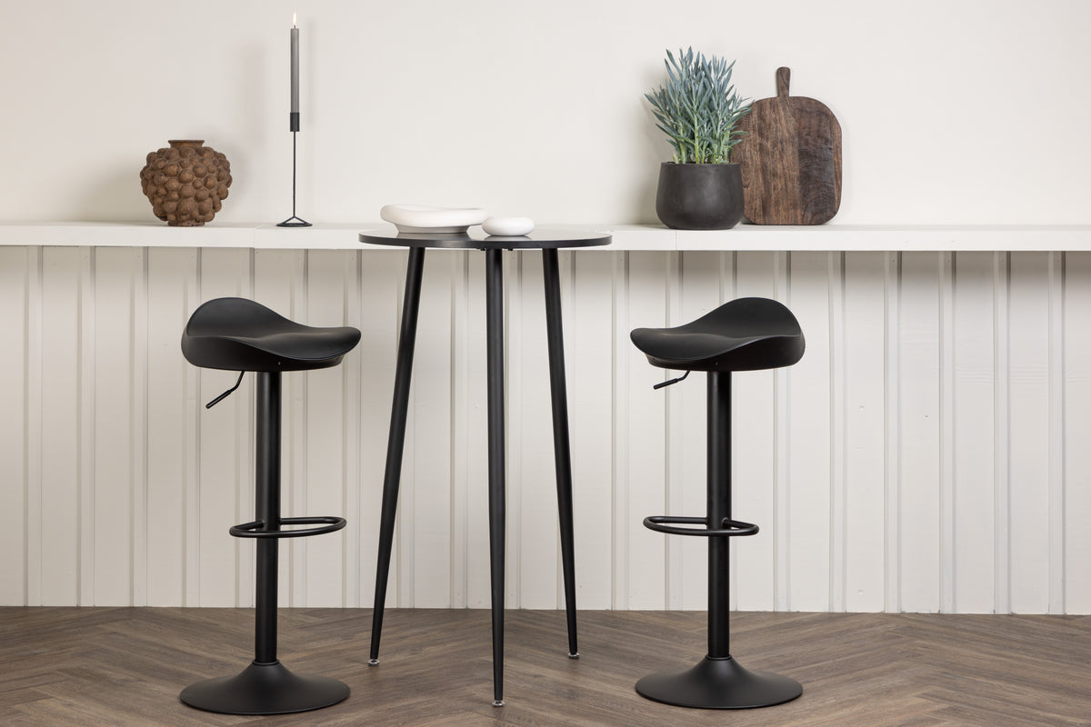 Bar Table ø60 Black + Bar Chair 2-pack Black