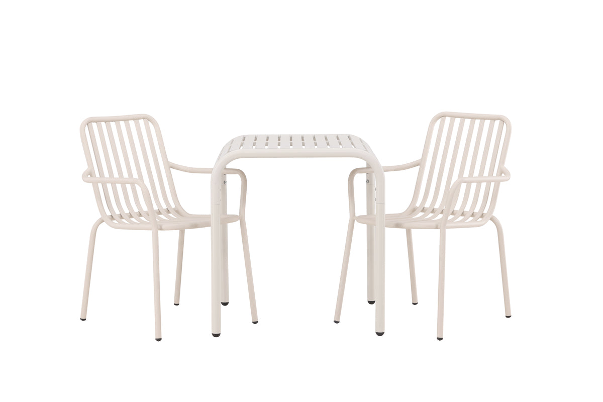 Cafe Table 70 x 70 Beige + Dining Chair 2-pack Beige