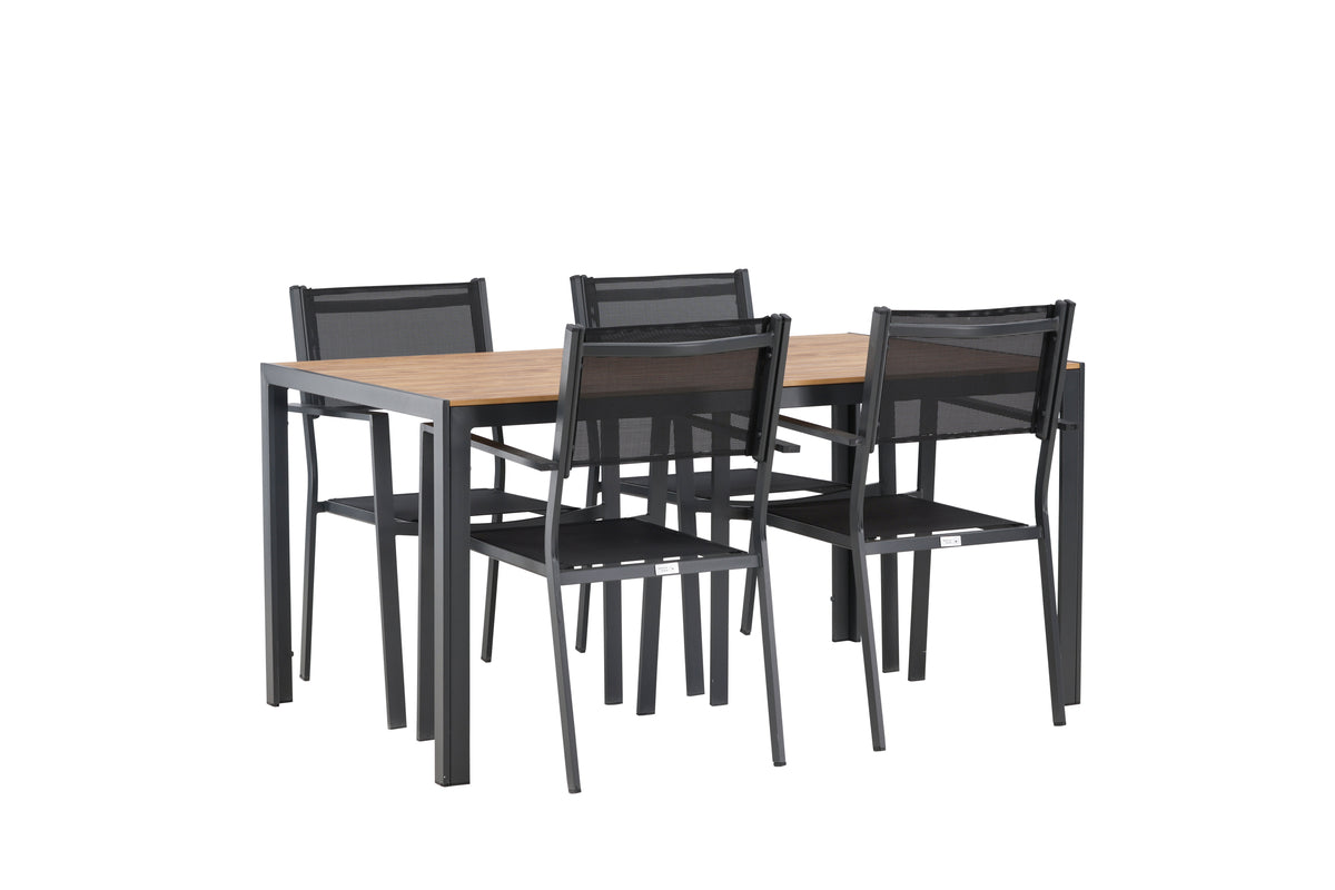Dining Chair 2-pack Black + Rectangular Dining Table 90 x 150 Black