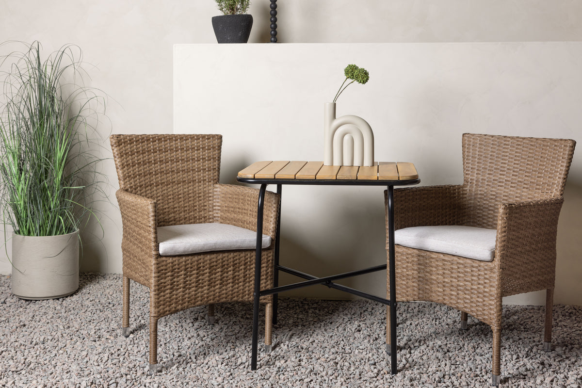 Dining Chair 2-pack Nature + Cafe Table 74 x 70 x 88 Nature