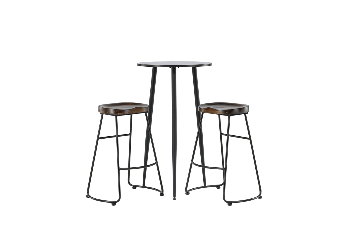 Bar Table ø60 Black + Bar Chair 2-pack Black