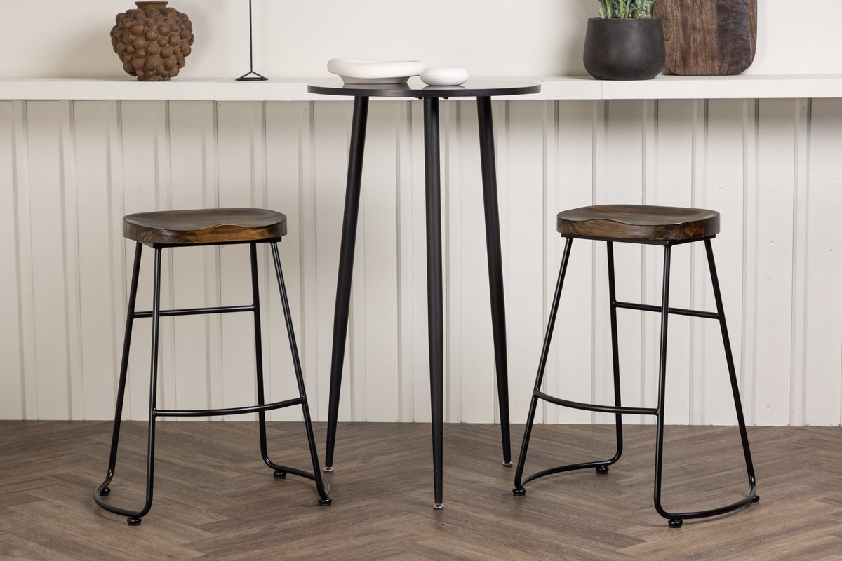 Bar Table ø60 Black + Bar Chair 2-pack Black