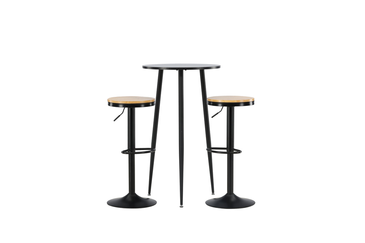 Bar Table ø60 Black + Bar Chair 2-pack Black