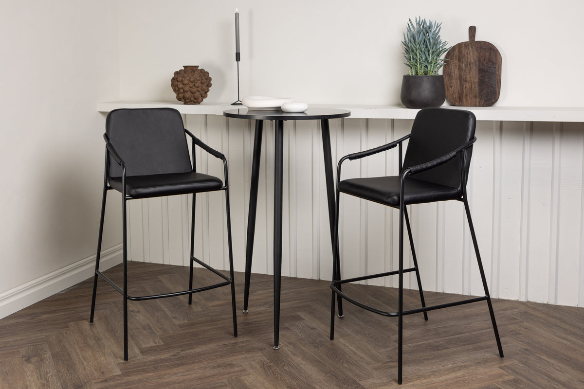 Bar Table ø60 Black + Bar Chair 2-pack Black