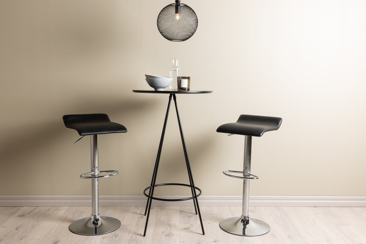 Bar Chair 2-pack Black + Bar Table ø60 Black