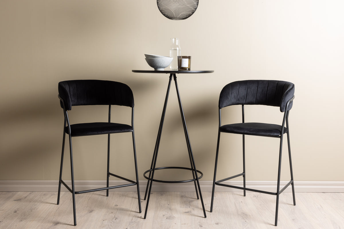 Bar Chair 2-pack Black + Bar Table ø60 Black