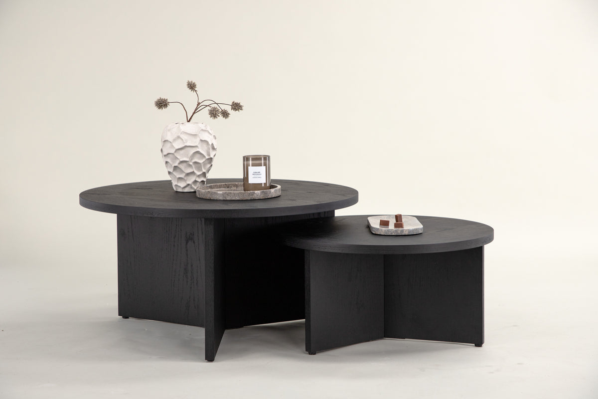 Sofa Table ø85 Black + Sofa Table ø65 Black