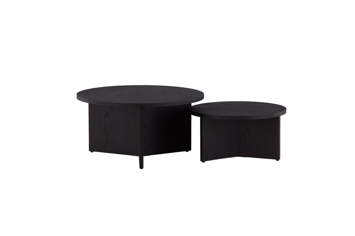 Sofa Table ø85 Black + Sofa Table ø65 Black