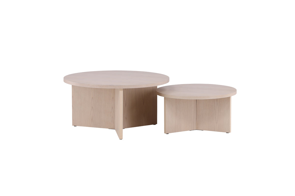 Sofa Table ø85 Whitewash + Sofa Table ø65 Whitewash