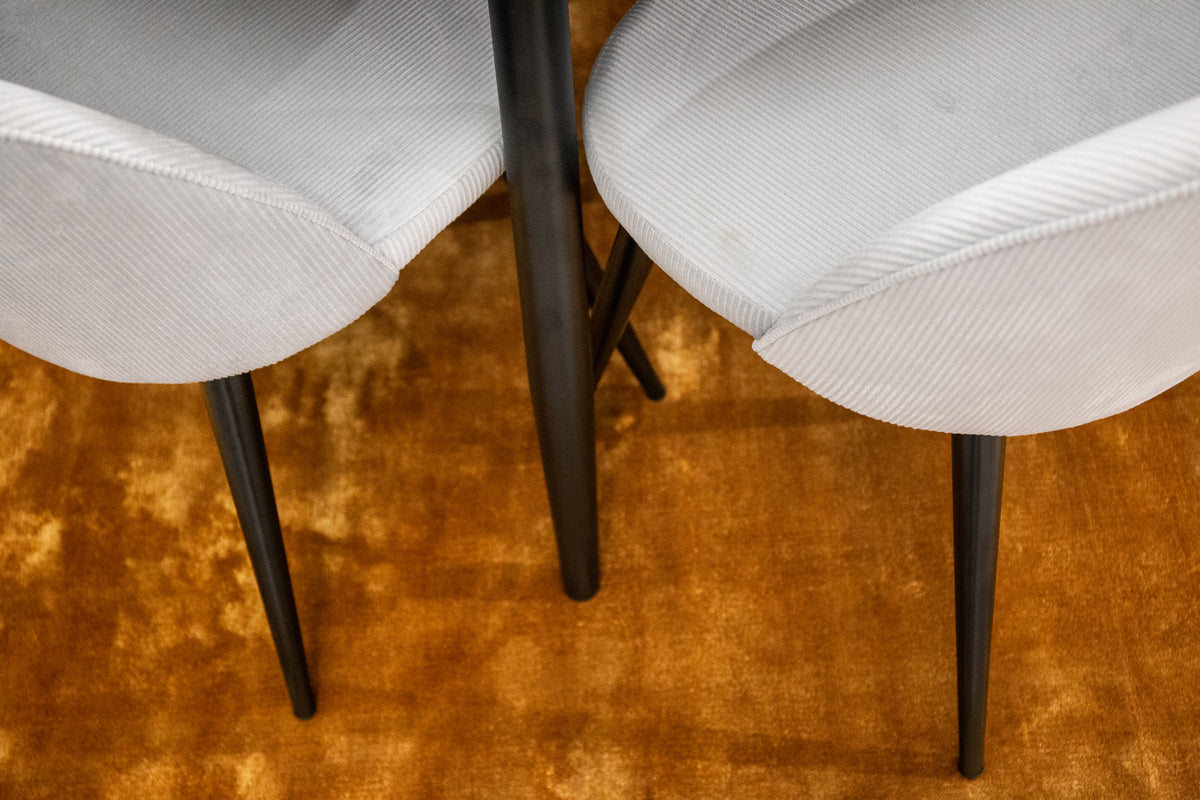 Dining Chair 2-pack Light Grey + Round Dining Table ø100 Black
