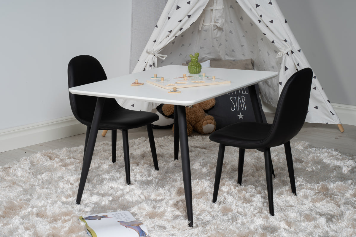 Kids Chair Black + Kids Table 60 x 80