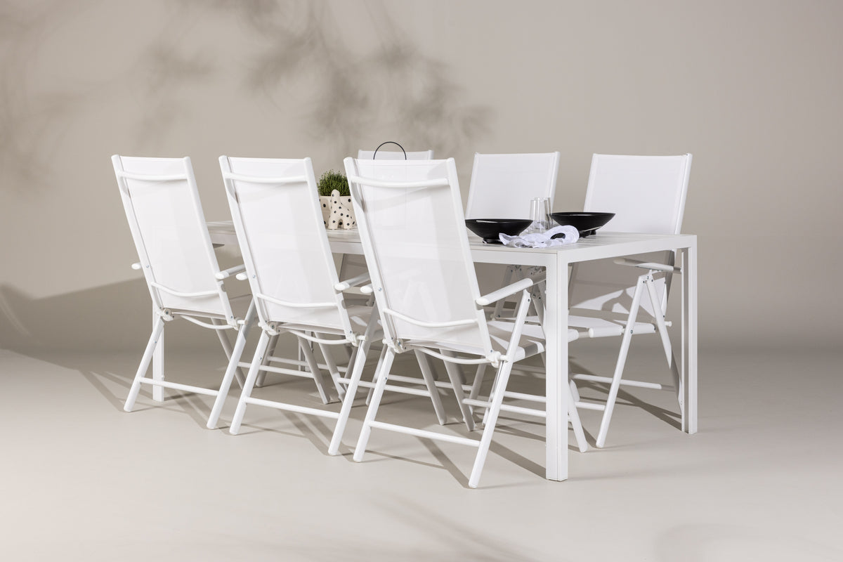 Dining Chair 2-pack White + Rectangular Dining Table 90 x 205 White
