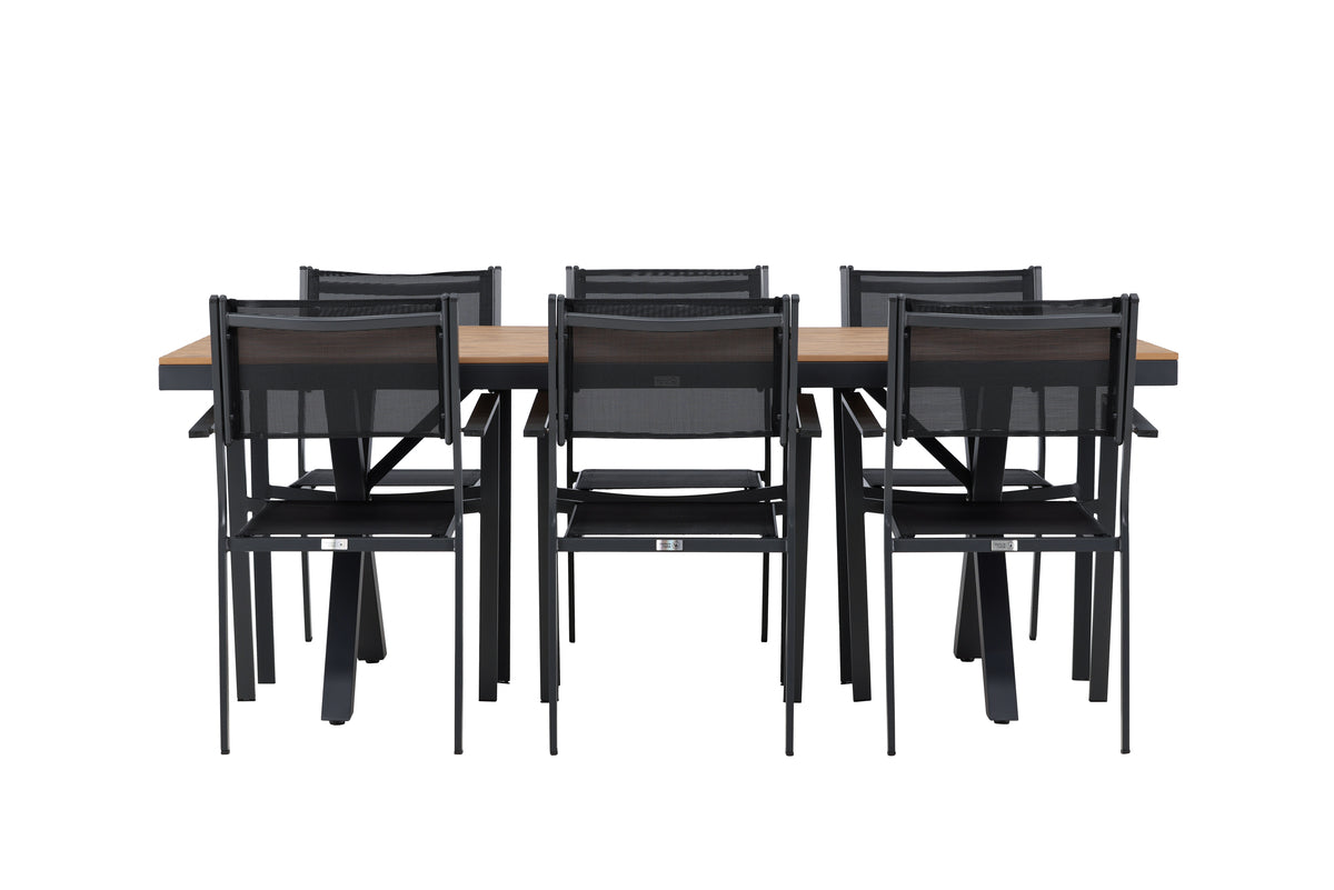 Dining Chair 2-pack Black + Rectangular Dining Table 100 x 200 Black